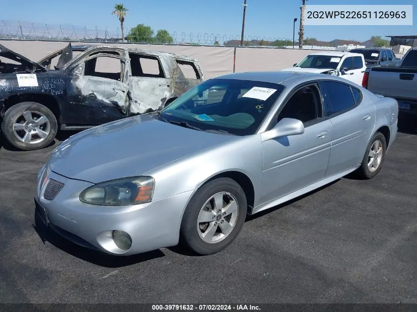 2005 Pontiac Grand Prix VIN: 2G2WP522651126963 Lot: 39791632