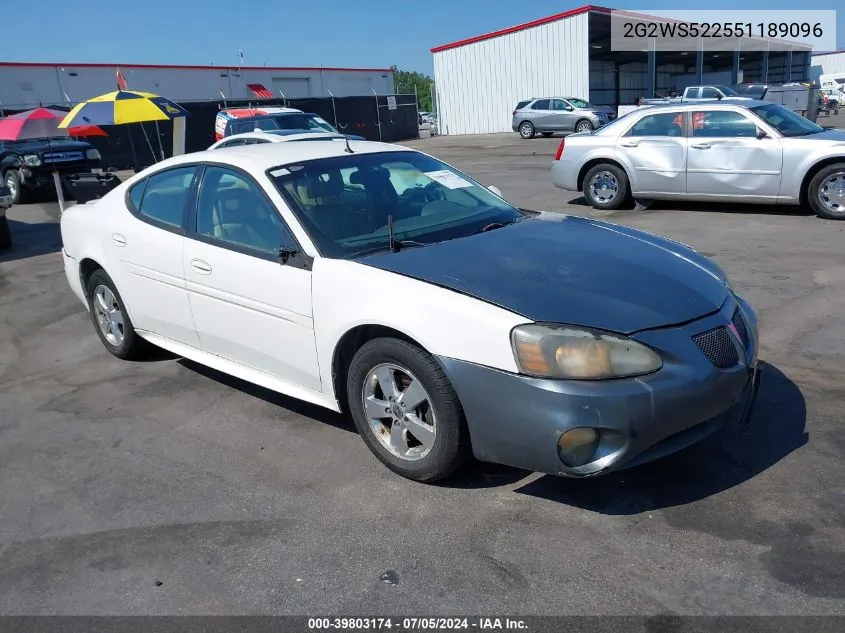 2005 Pontiac Grand Prix Gt VIN: 2G2WS522551189096 Lot: 39803174