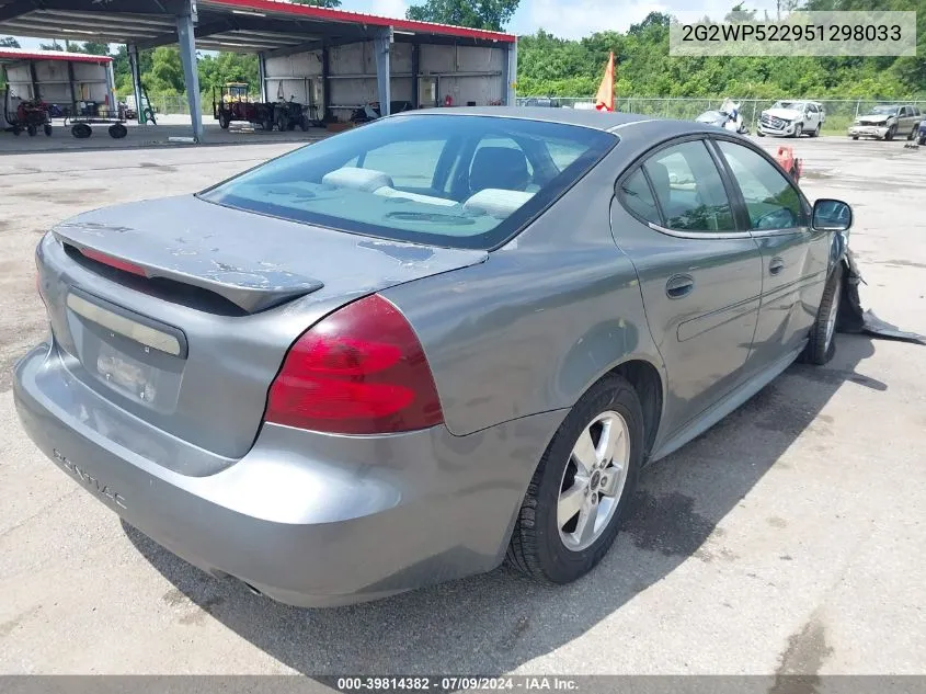 2005 Pontiac Grand Prix VIN: 2G2WP522951298033 Lot: 39814382