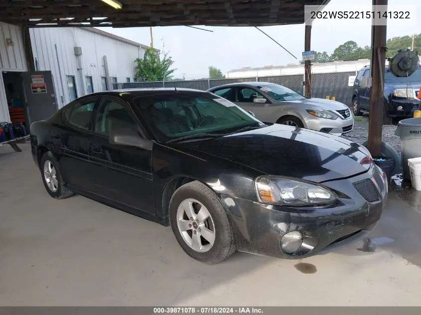 2005 Pontiac Grand Prix Gt VIN: 2G2WS522151141322 Lot: 39871078