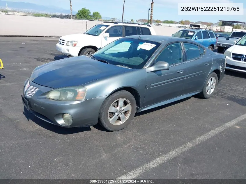 2005 Pontiac Grand Prix VIN: 2G2WP522251219768 Lot: 39901725