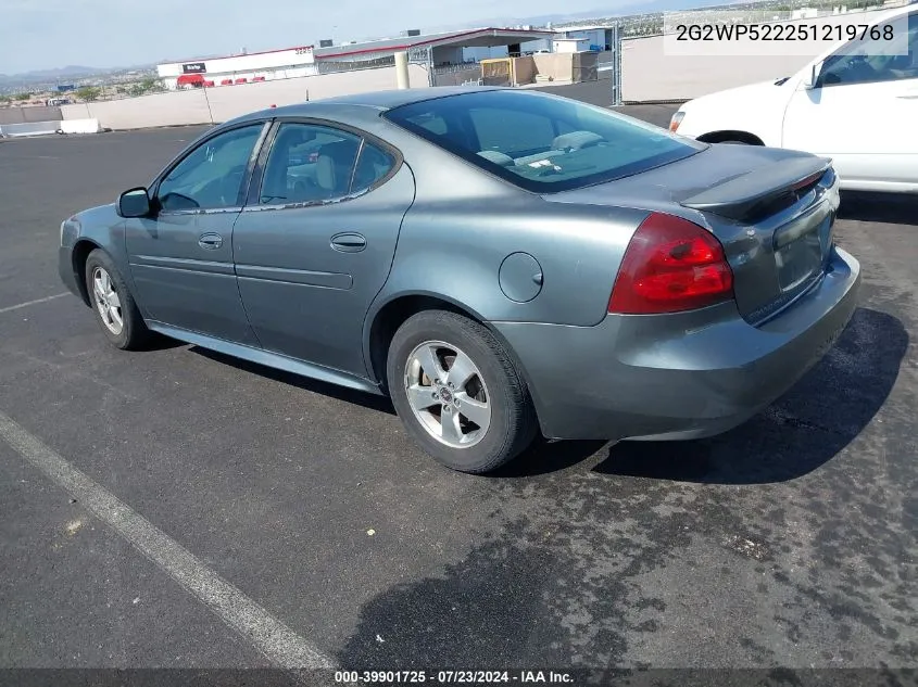 2005 Pontiac Grand Prix VIN: 2G2WP522251219768 Lot: 39901725