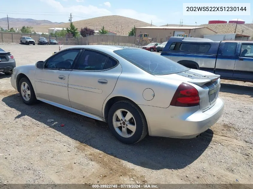 2005 Pontiac Grand Prix Gt VIN: 2G2WS522X51230144 Lot: 39922745