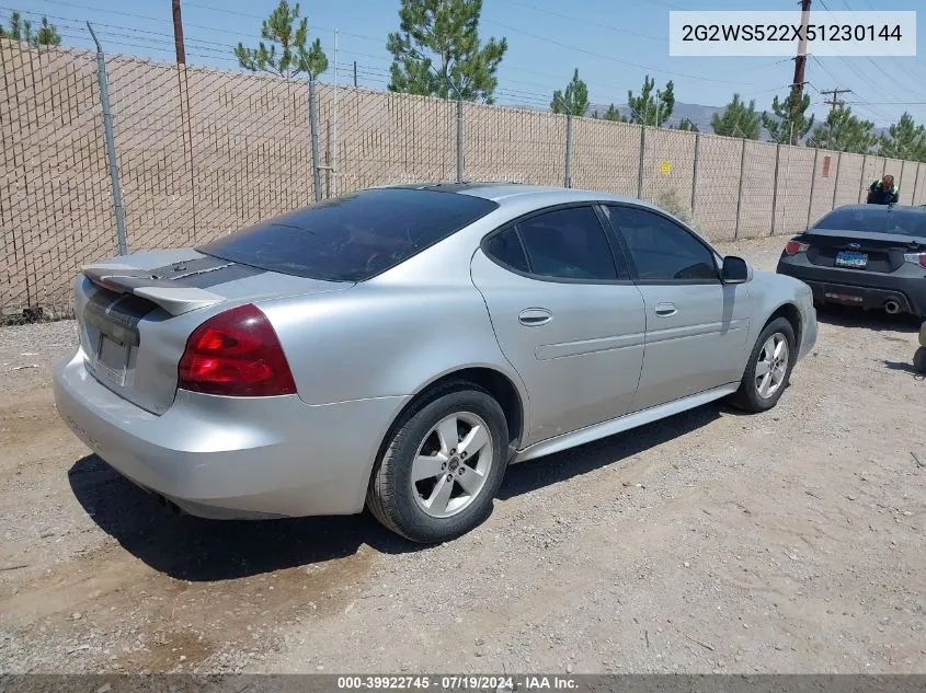 2005 Pontiac Grand Prix Gt VIN: 2G2WS522X51230144 Lot: 39922745