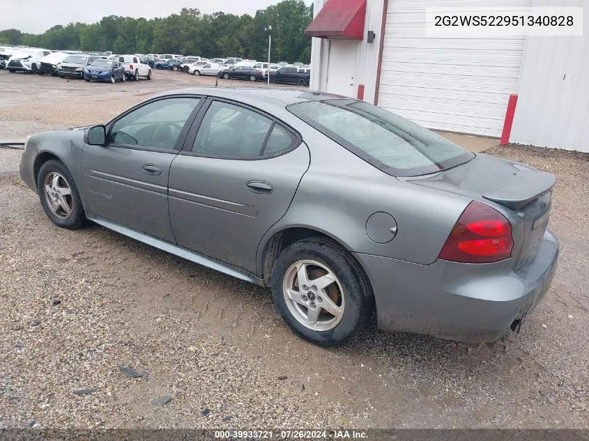 2005 Pontiac Grand Prix Gt VIN: 2G2WS522951340828 Lot: 39933721