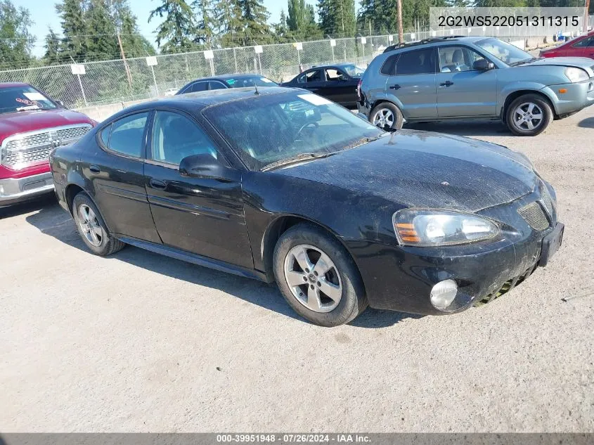 2G2WS522051311315 2005 Pontiac Grand Prix Gt