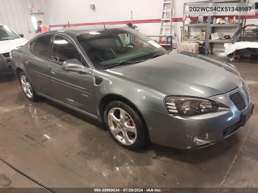 2005 Pontiac Grand Prix Gxp VIN: 2G2WC54CX51348987 Lot: 39969034