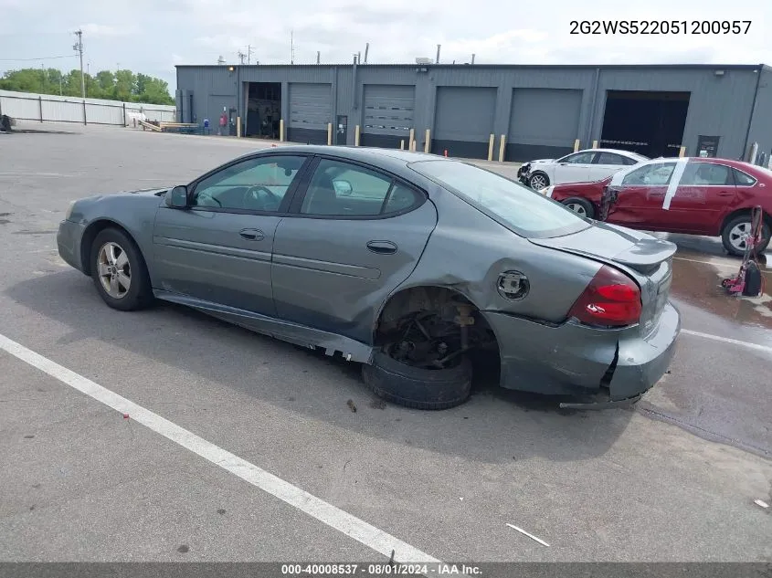 2G2WS522051200957 2005 Pontiac Grand Prix Gt