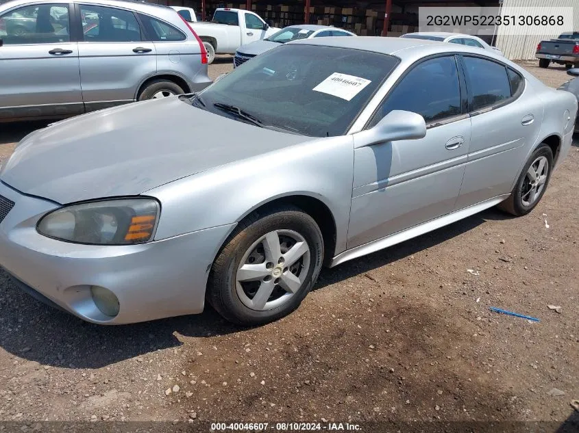 2005 Pontiac Grand Prix VIN: 2G2WP522351306868 Lot: 40046607