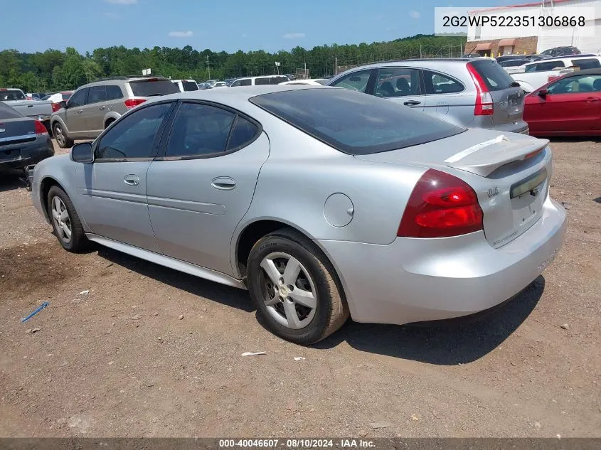 2005 Pontiac Grand Prix VIN: 2G2WP522351306868 Lot: 40046607