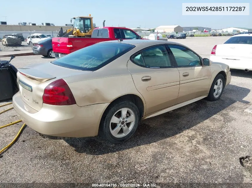 2005 Pontiac Grand Prix Gt VIN: 2G2WS542851172287 Lot: 40164795