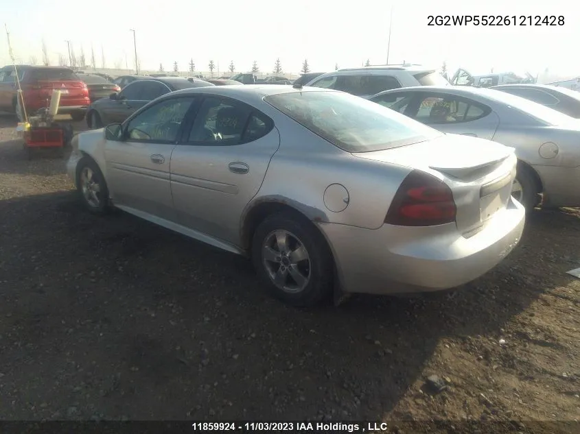 2006 Pontiac Grand Prix VIN: 2G2WP552261212428 Lot: 11859924