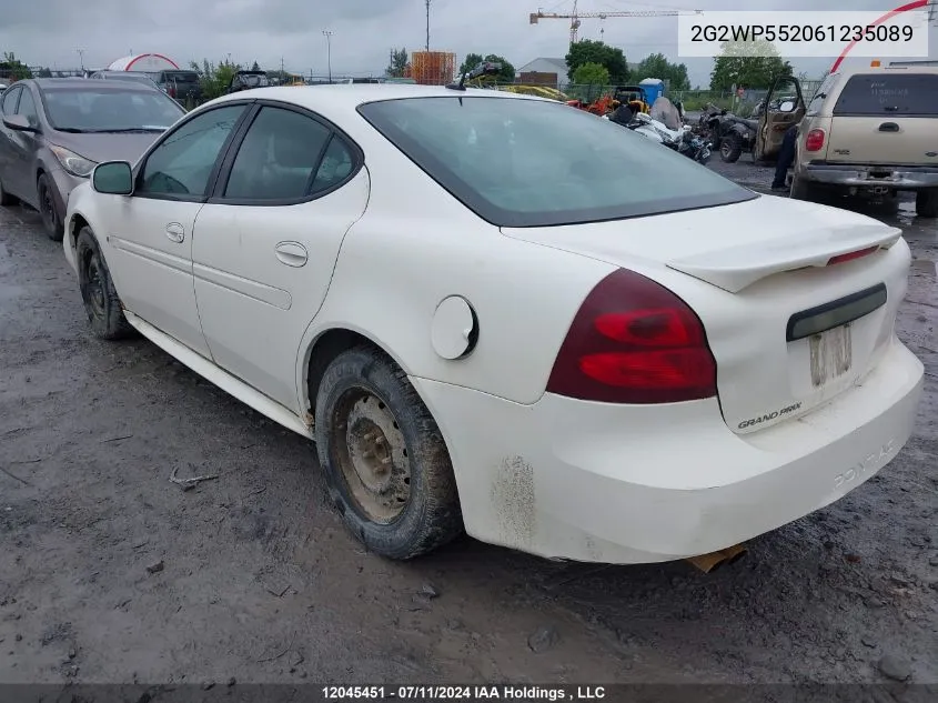 2006 Pontiac Grand Prix VIN: 2G2WP552061235089 Lot: 12045451