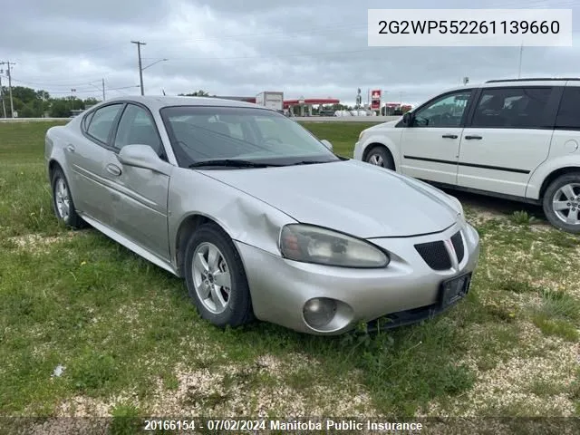 2006 Pontiac Grand Prix VIN: 2G2WP552261139660 Lot: 20166154