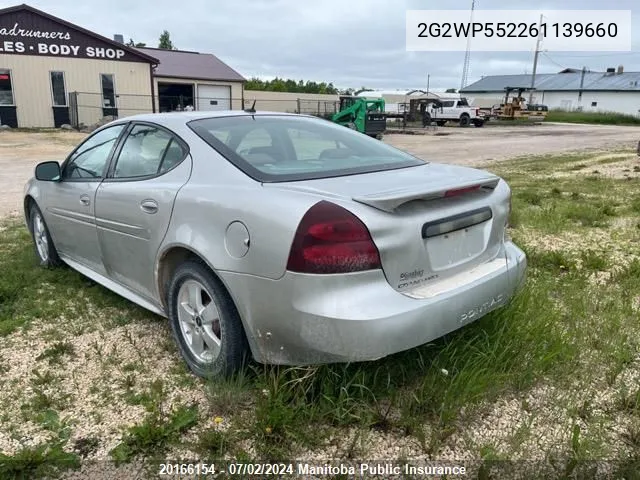 2006 Pontiac Grand Prix VIN: 2G2WP552261139660 Lot: 20166154