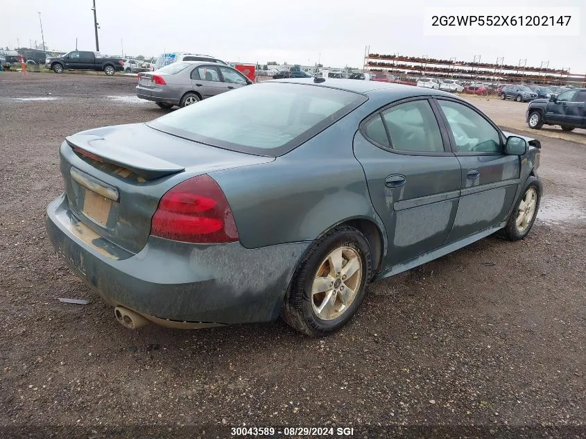 2006 Pontiac Grand Prix VIN: 2G2WP552X61202147 Lot: 30043589