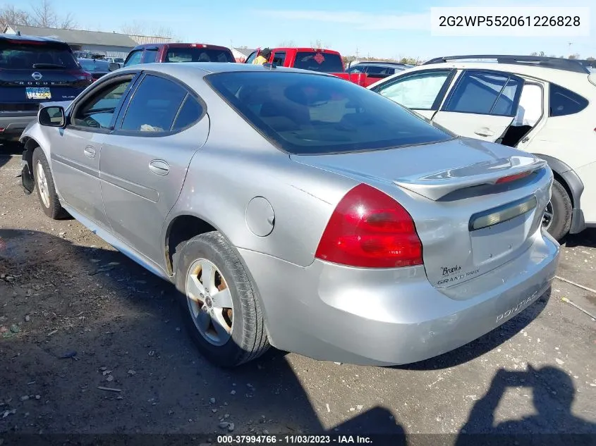 2006 Pontiac Grand Prix VIN: 2G2WP552061226828 Lot: 37994766