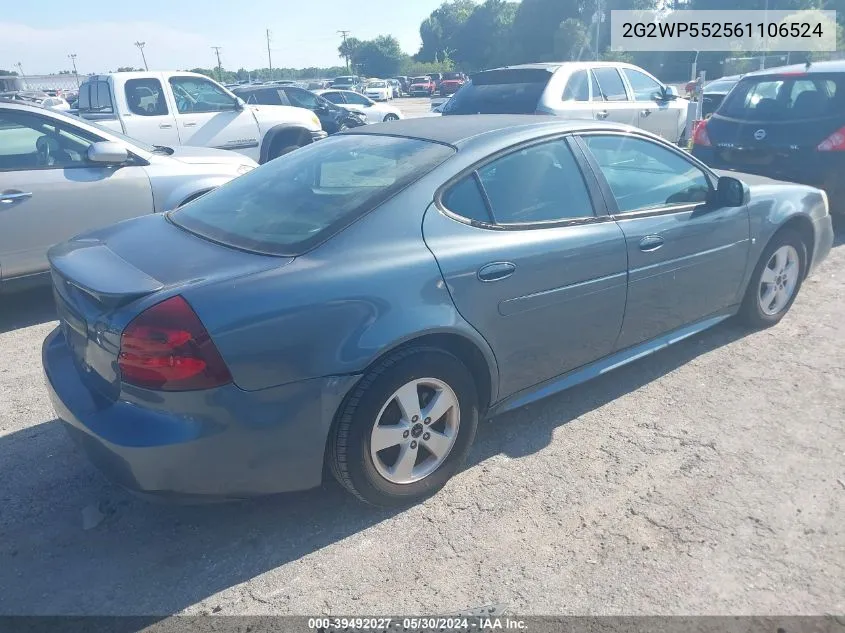 2006 Pontiac Grand Prix VIN: 2G2WP552561106524 Lot: 39492027