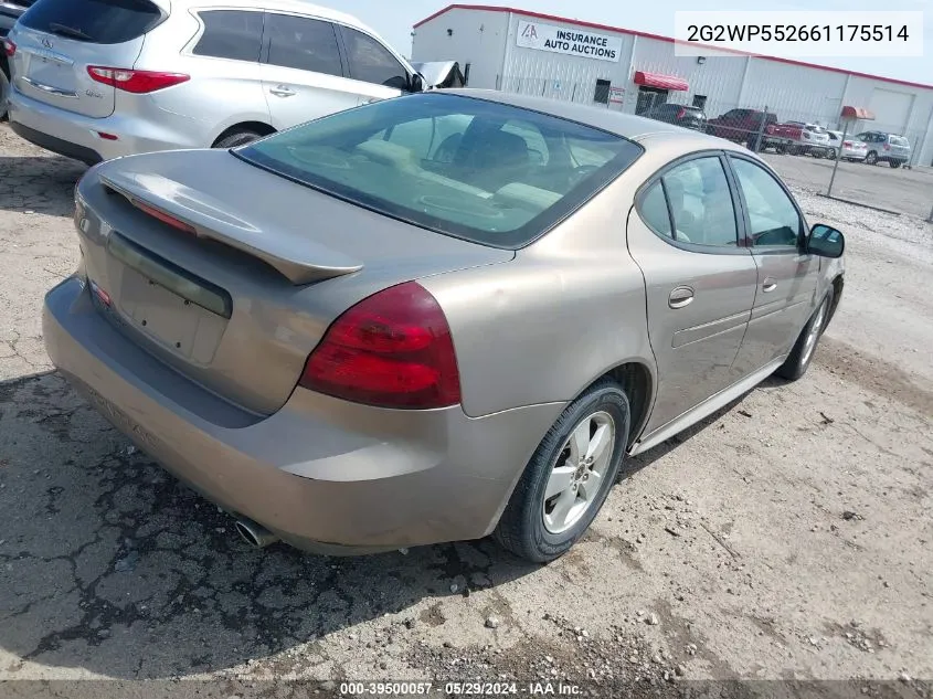 2G2WP552661175514 2006 Pontiac Grand Prix