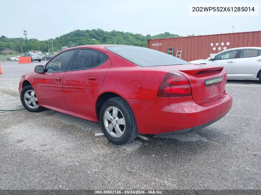 2006 Pontiac Grand Prix VIN: 2G2WP552X61285014 Lot: 39502185