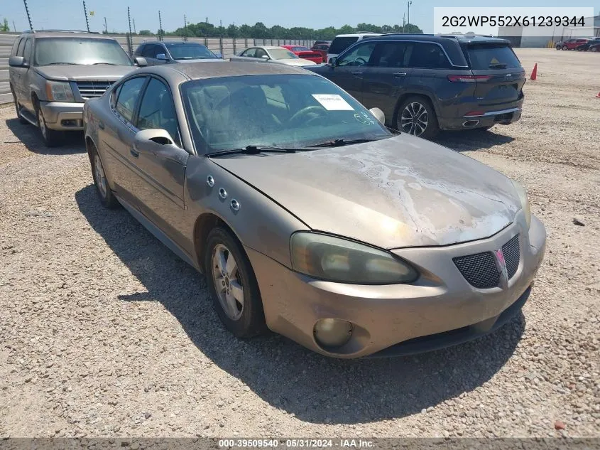 2006 Pontiac Grand Prix VIN: 2G2WP552X61239344 Lot: 39509540