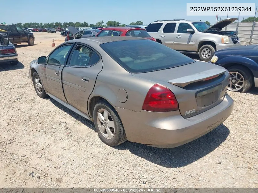 2006 Pontiac Grand Prix VIN: 2G2WP552X61239344 Lot: 39509540