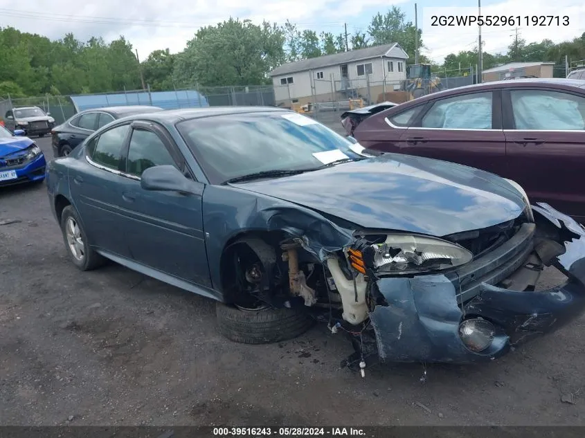 2006 Pontiac Grand Prix VIN: 2G2WP552961192713 Lot: 39516243