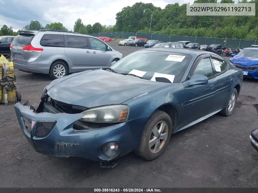 2006 Pontiac Grand Prix VIN: 2G2WP552961192713 Lot: 39516243