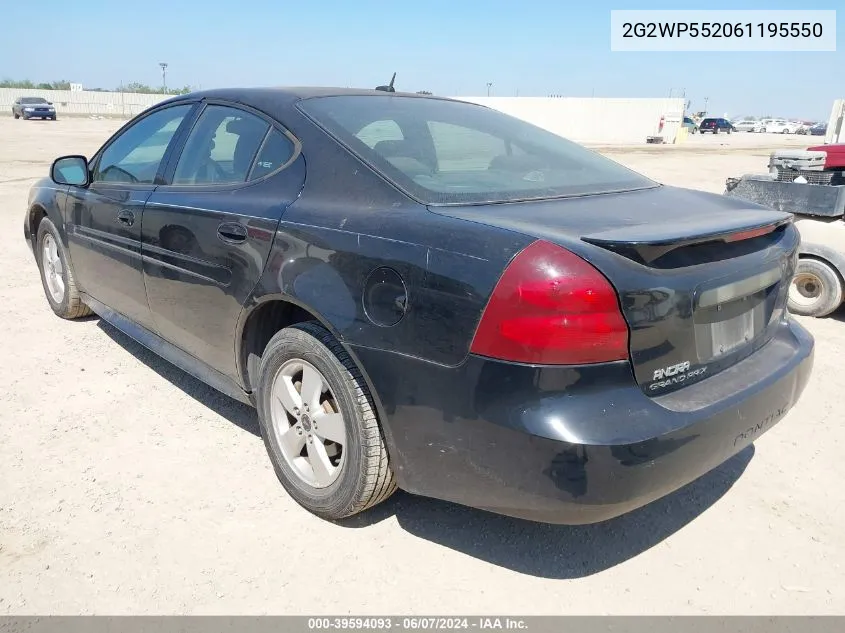 2006 Pontiac Grand Prix VIN: 2G2WP552061195550 Lot: 39594093