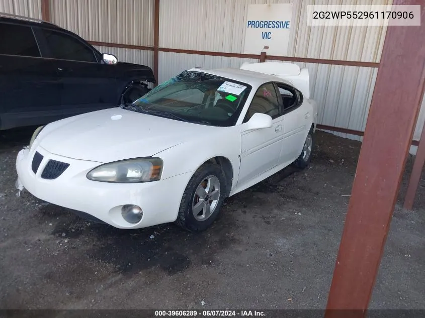 2006 Pontiac Grand Prix VIN: 2G2WP552961170906 Lot: 39606289