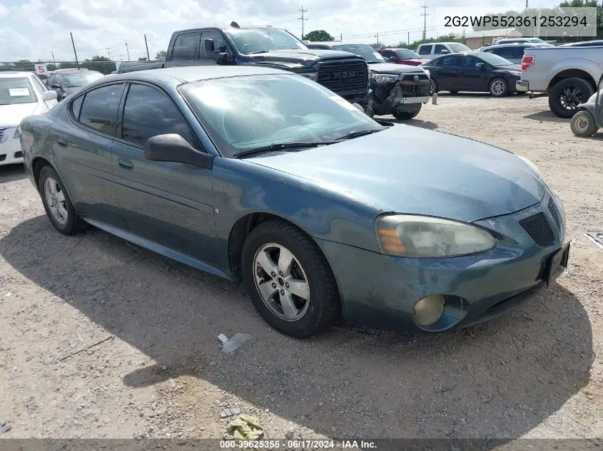 2006 Pontiac Grand Prix VIN: 2G2WP552361253294 Lot: 39625355