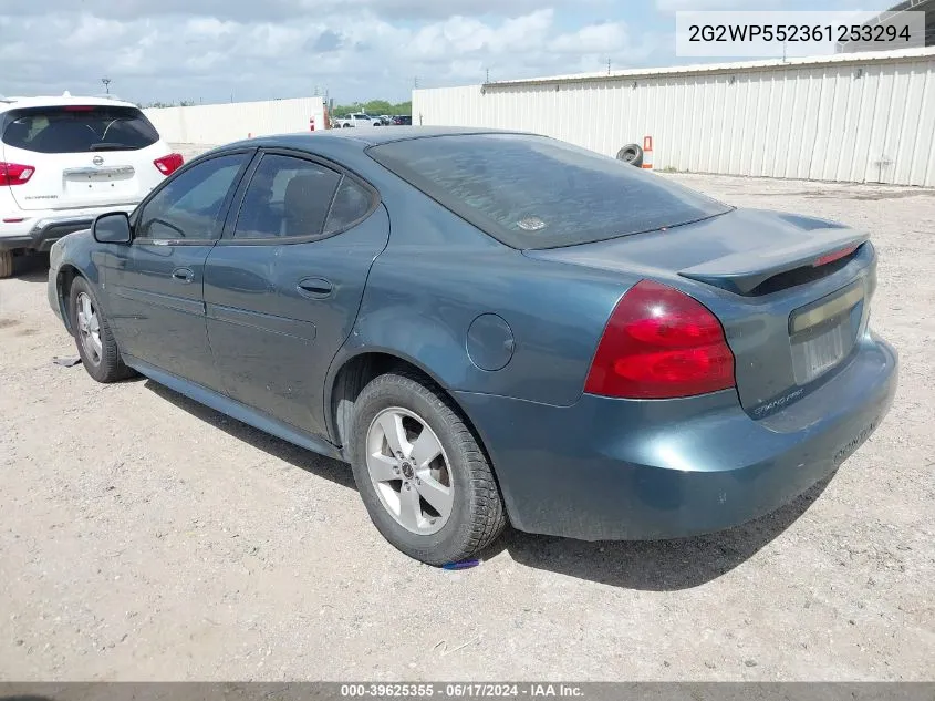 2006 Pontiac Grand Prix VIN: 2G2WP552361253294 Lot: 39625355