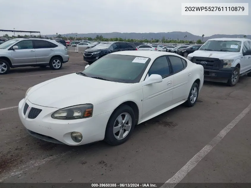 2006 Pontiac Grand Prix VIN: 2G2WP552761110879 Lot: 39650385