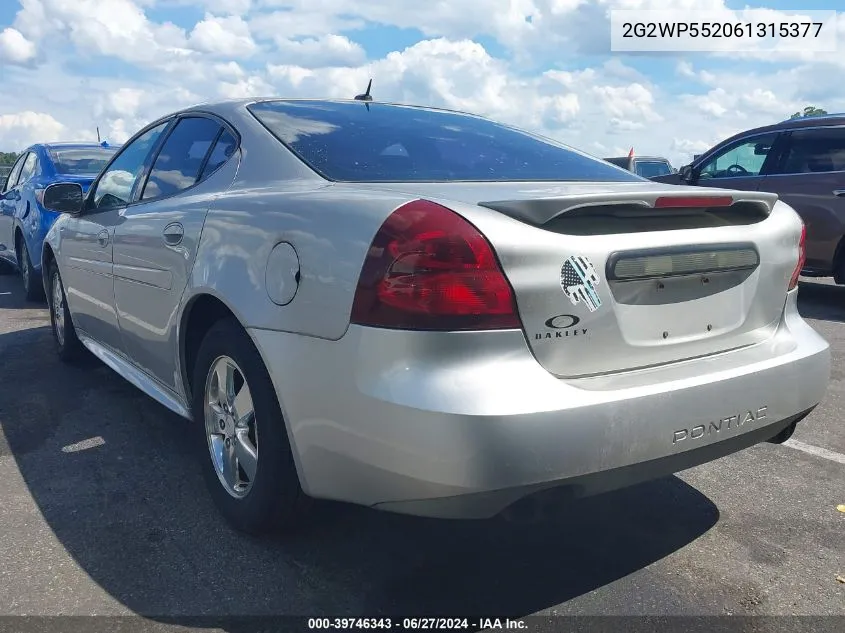 2G2WP552061315377 2006 Pontiac Grand Prix