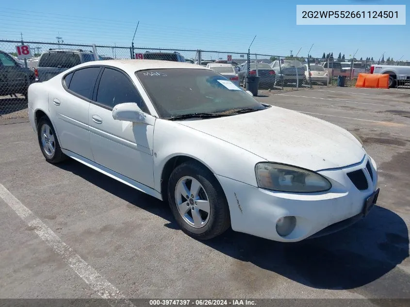 2006 Pontiac Grand Prix VIN: 2G2WP552661124501 Lot: 39747397