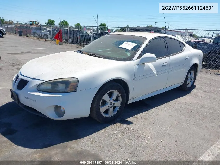 2006 Pontiac Grand Prix VIN: 2G2WP552661124501 Lot: 39747397