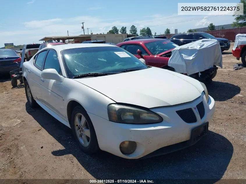 2006 Pontiac Grand Prix VIN: 2G2WP582761224375 Lot: 39812525