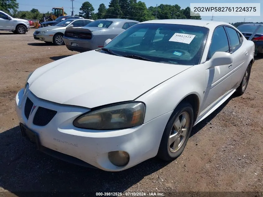 2006 Pontiac Grand Prix VIN: 2G2WP582761224375 Lot: 39812525