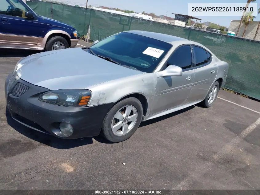 2006 Pontiac Grand Prix VIN: 2G2WP552261188910 Lot: 39821132