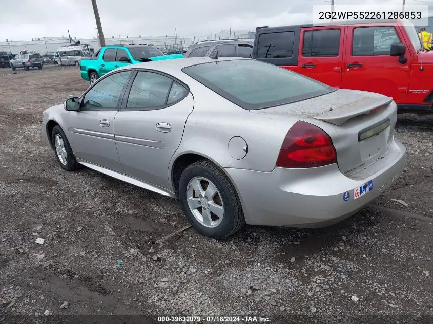 2006 Pontiac Grand Prix VIN: 2G2WP552261286853 Lot: 39832079