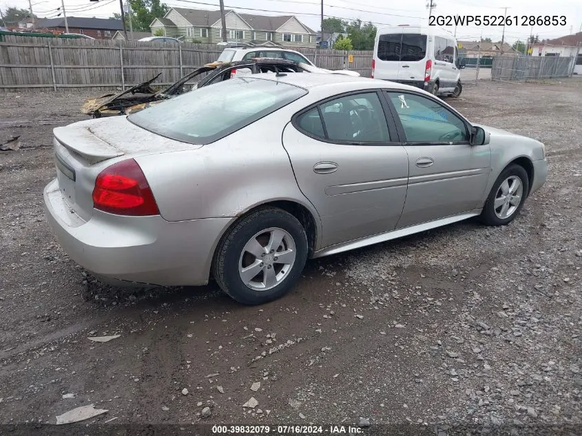 2006 Pontiac Grand Prix VIN: 2G2WP552261286853 Lot: 39832079