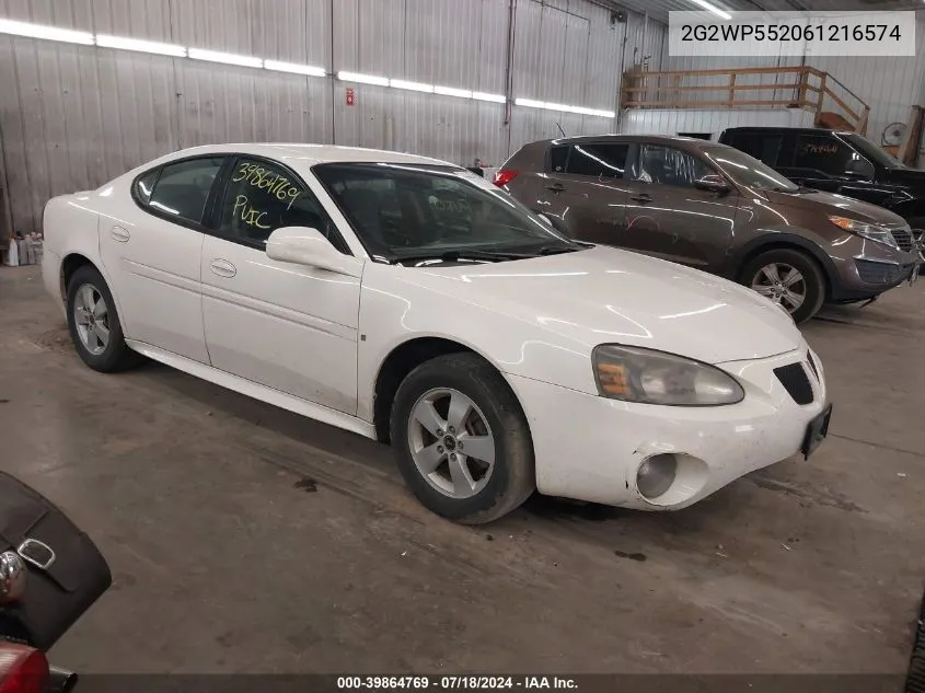 2006 Pontiac Grand Prix VIN: 2G2WP552061216574 Lot: 39864769