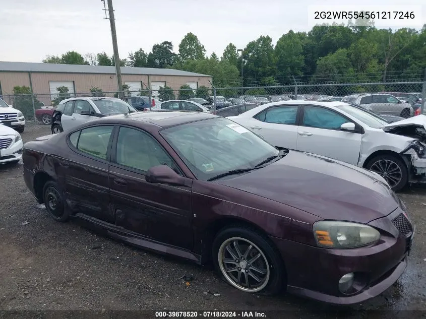 2006 Pontiac Grand Prix Gt VIN: 2G2WR554561217246 Lot: 39878520