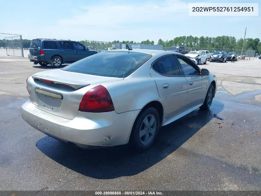 2006 Pontiac Grand Prix VIN: 2G2WP552761254951 Lot: 39896888