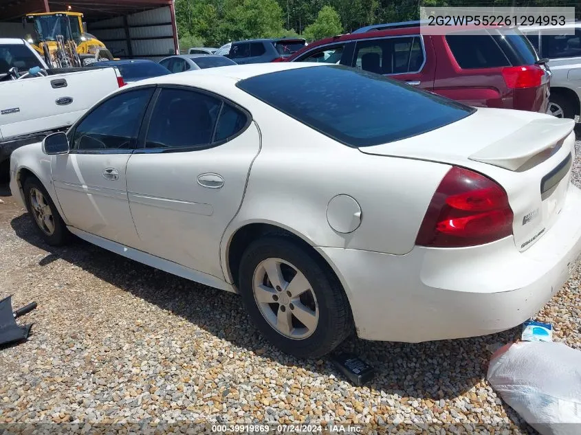 2006 Pontiac Grand Prix VIN: 2G2WP552261294953 Lot: 39919869