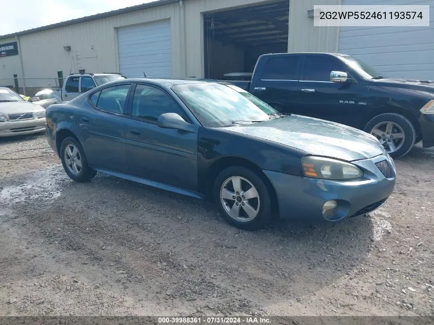 2006 Pontiac Grand Prix VIN: 2G2WP552461193574 Lot: 39988361