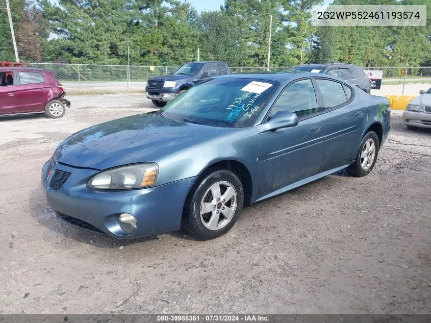 2006 Pontiac Grand Prix VIN: 2G2WP552461193574 Lot: 39988361