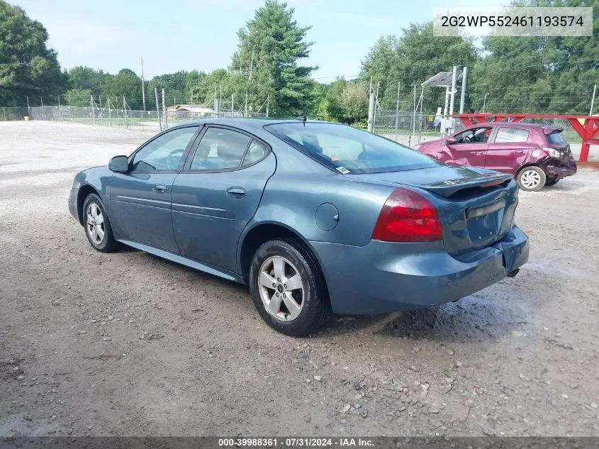 2006 Pontiac Grand Prix VIN: 2G2WP552461193574 Lot: 39988361