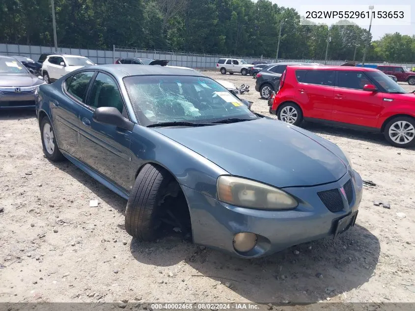 2006 Pontiac Grand Prix VIN: 2G2WP552961153653 Lot: 40002465