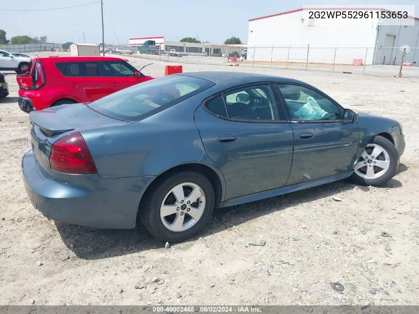 2006 Pontiac Grand Prix VIN: 2G2WP552961153653 Lot: 40002465